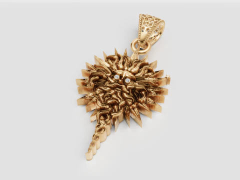 SUN 3D GOLD PENDANT 3D Print Model
