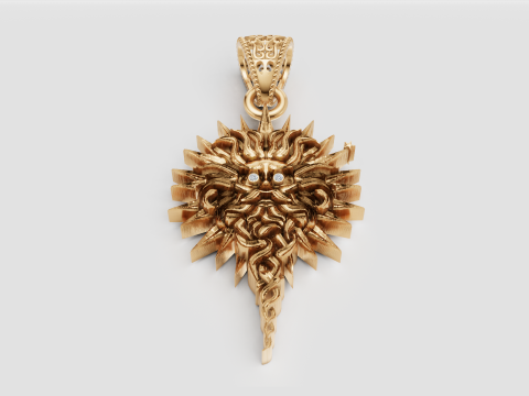 SUN 3D GOLD PENDANT 3Dプリントモデル
