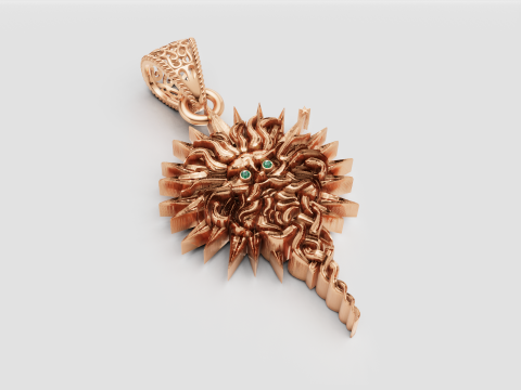 SUN 3D GOLD PENDANT 3Dプリントモデル