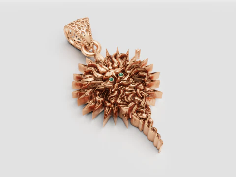 SUN 3D GOLD PENDANT 3D Print Model