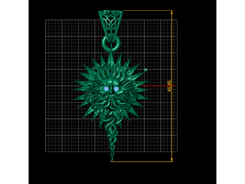 SUN 3D GOLD PENDANT 3Dプリントモデル