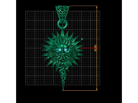 SUN 3D GOLD PENDANT 3D Print Model