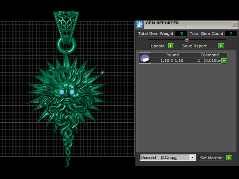 SUN 3D GOLD PENDANT 3Dプリントモデル