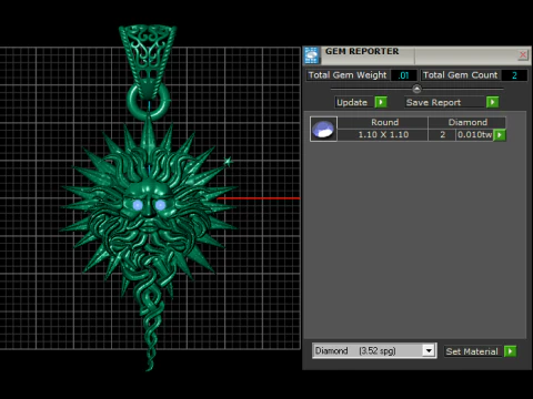 SUN 3D GOLD PENDANT 3D Print Model
