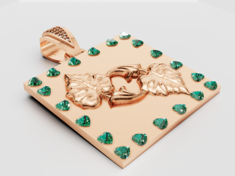 3D GOLD SQUAR PENDANT Model do druku 3D