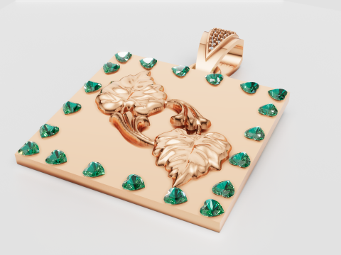 3D GOLD SQUAR PENDANT 3D प्रिंट मॉडल