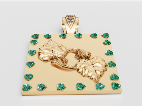 3D GOLD SQUAR PENDANT 3D प्रिंट मॉडल