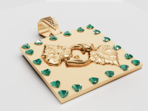 3D GOLD SQUAR PENDANT 3D प्रिंट मॉडल
