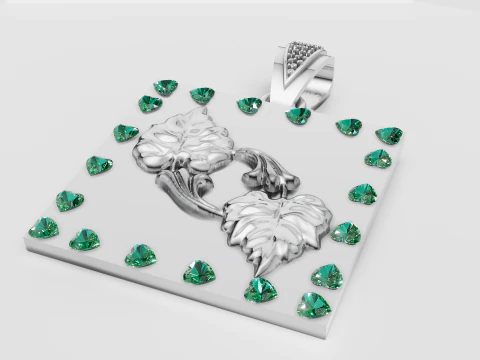 PINGENTE QUADRADO OURO 3D Modelo de Impressão 3D