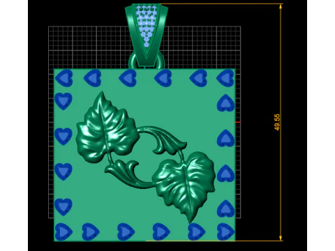 PINGENTE QUADRADO OURO 3D Modelo de Impressão 3D