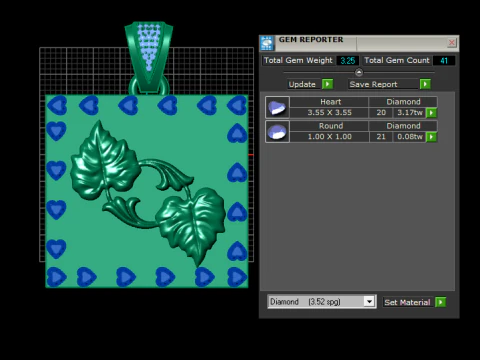 PINGENTE QUADRADO OURO 3D Modelo de Impressão 3D