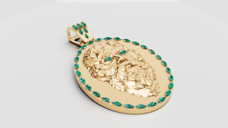 ROUND FACES PENDANT 3D printmodel .c4d .max .obj .3ds .fbx .stl .blend 