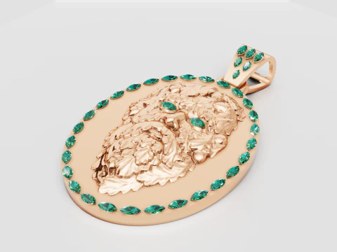 ROUND FACES PENDANT 3D Print Model