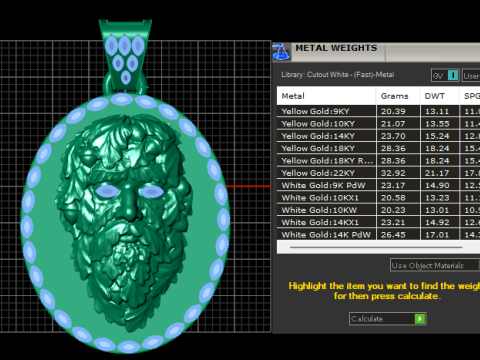 ROUND FACES PENDANT 3D printmodel