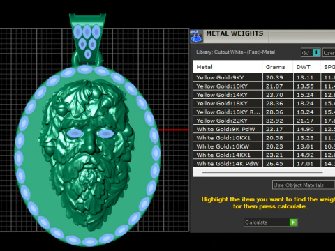 ROUND FACES PENDANT 3D Print Model