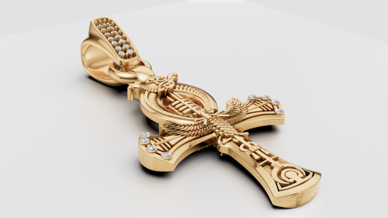 PLUS GOLD PENDANT Model Cetak 3D .c4d .max .obj .3ds .fbx .stl .blend 