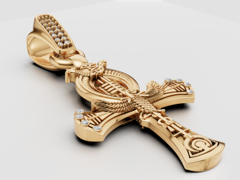 PLUS GOLD PENDANT Modello di stampa 3D