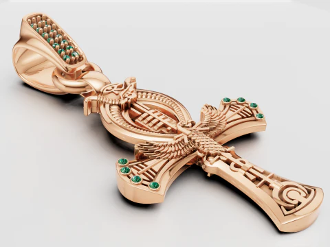 플러스 골드 펜던트 3D 프린트 모델