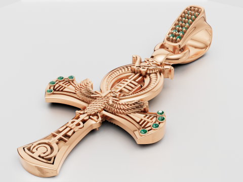 PLUS GOLD PENDANT Model Cetak 3D