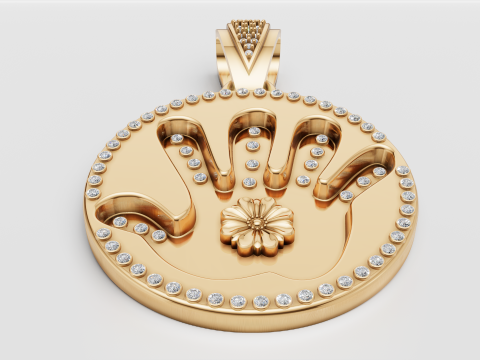 ROUND FINGUER PENDANT 3D Print Model