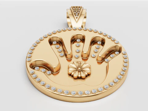 ROUND FINGUER PENDANT 3D Print Model