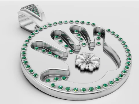 ROUND FINGUER PENDANT 3D Print Model