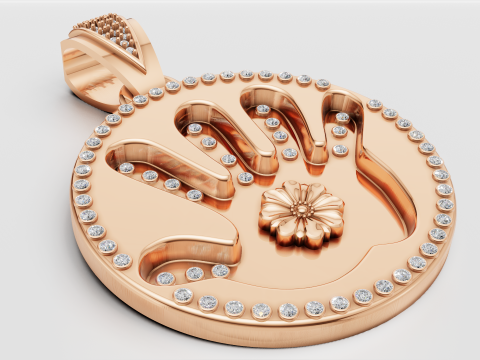 ROUND FINGUER PENDANT 3D Print Model