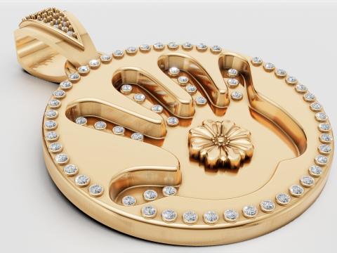 ROUND FINGUER PENDANT 3D Print Model