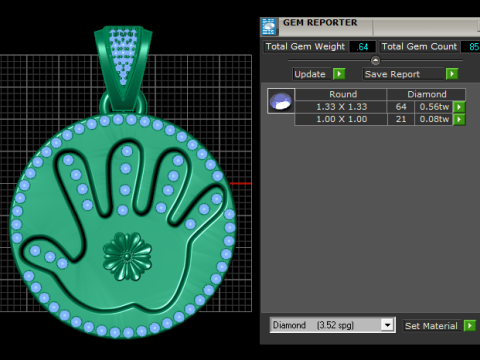 ROUND FINGUER PENDANT 3D Print Model