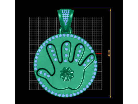 ROUND FINGUER PENDANT 3D Print Model