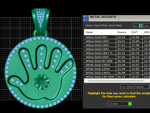 ROUND FINGUER PENDANT 3D Print Model