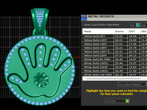 ROUND FINGUER PENDANT 3D Print Model