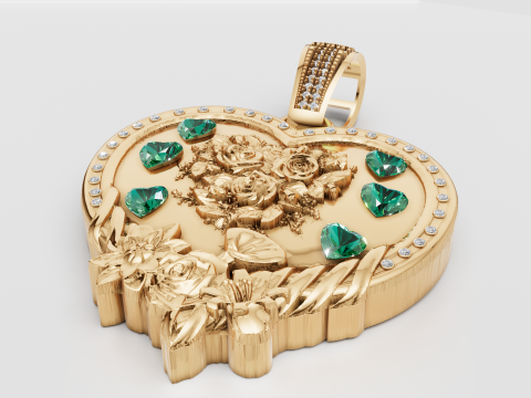 HEART GOLD PENDANT 3D प्रिंट मॉडल