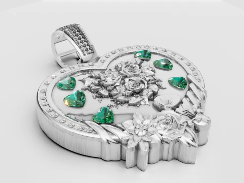 HEART GOLD PENDANT 3D Print Model