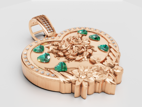 HEART GOLD PENDANT 3D प्रिंट मॉडल