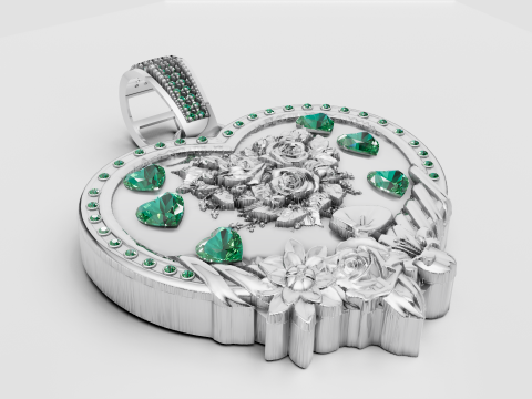 HEART GOLD PENDANT 3D प्रिंट मॉडल