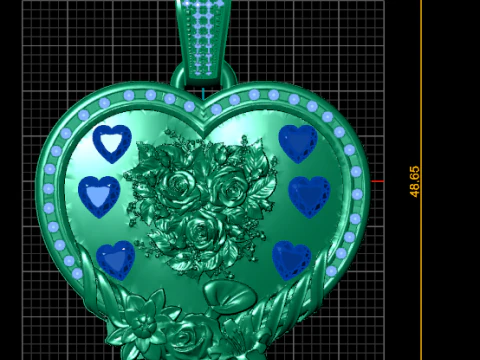 HEART GOLD PENDANT 3D Print Model