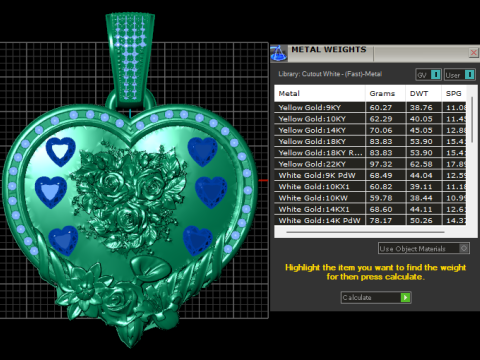 HEART GOLD PENDANT 3D प्रिंट मॉडल