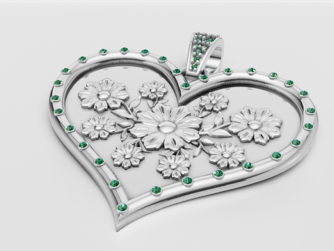 HEART GOLD PENDANT 3D Print Model