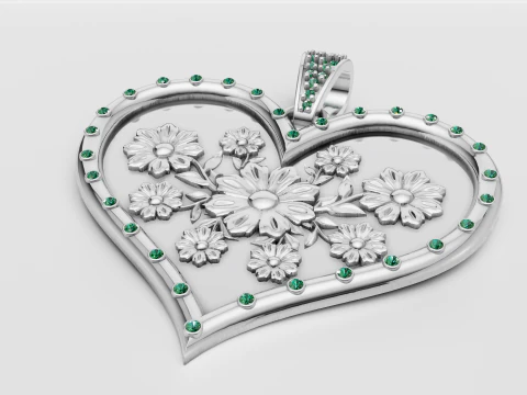 HEART GOLD PENDANT 3D Print Model