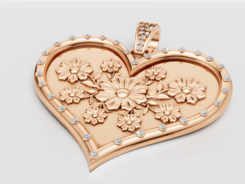 HEART GOLD PENDANT 3D Print Model