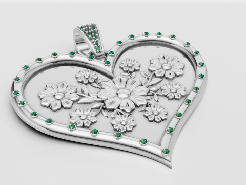 HEART GOLD PENDANT 3D Print Model