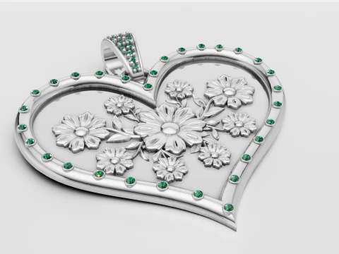 HEART GOLD PENDANT 3D Print Model