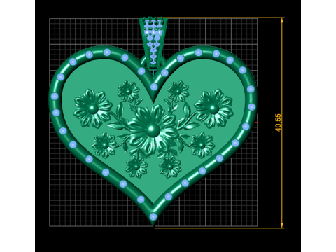 HEART GOLD PENDANT 3D Print Model