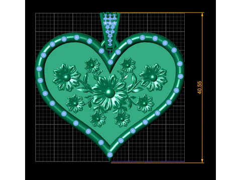 HEART GOLD PENDANT 3D Print Model