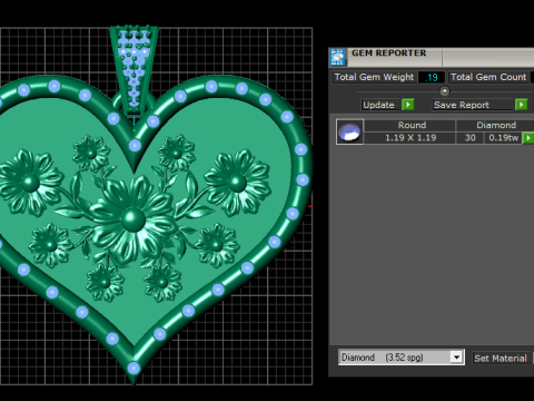 HEART GOLD PENDANT 3D Print Model