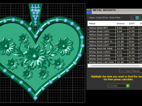 HEART GOLD PENDANT 3D Print Model