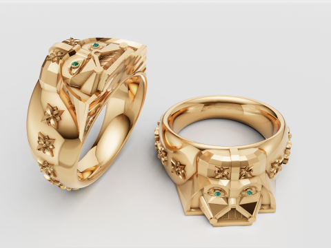 MONKEY FACES RING Model Cetak 3D