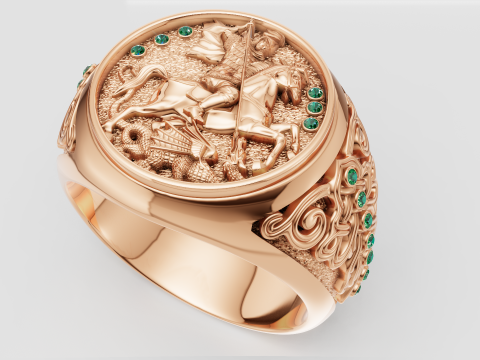 MONKEY FACES RING Model Cetak 3D