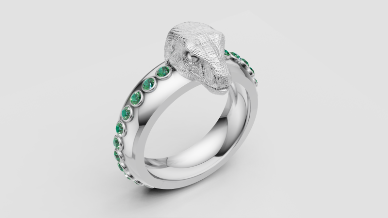 SNAKE FACES RING 3D 打印模型 .c4d .max .obj .3ds .fbx .stl .blend